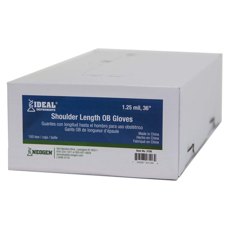 NEOGEN IDEAL 043-3106 086033 Shoulder Length Disposable Ob Glove, 100 Piece Box - Image 1